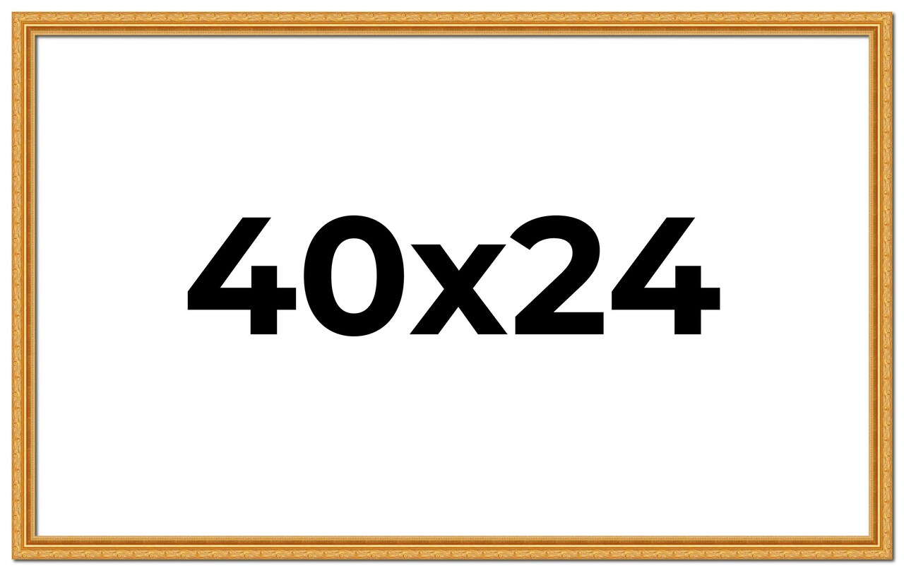 40x24 Solid Wood Antique Picture Frame with UV-Resistant Acrylic & Acid-Free Backing, Available in 4 Finishes: Bronze, Gold, Silver, and Gold with Black